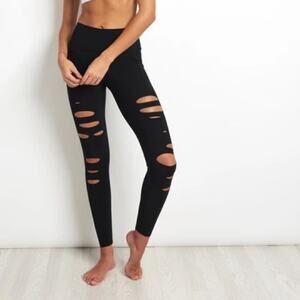 ALO Yoga High Waisted Ripped Warrior Leggings- Size XS